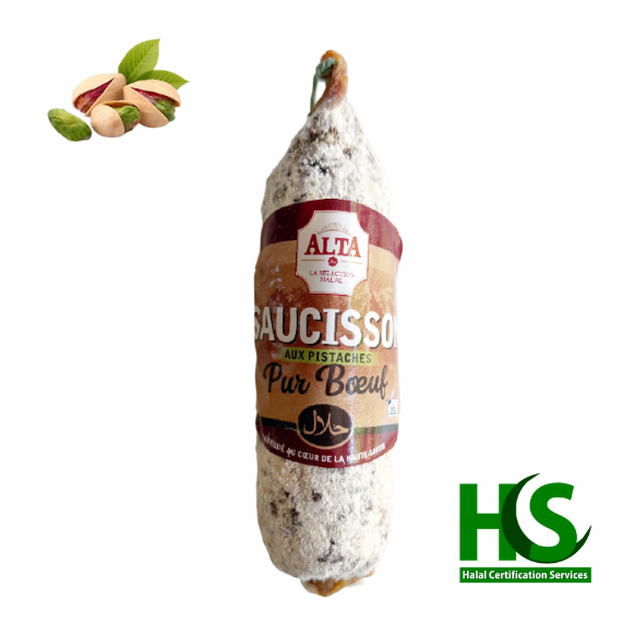 Saucisson sec de boeuf halal aux pistaches